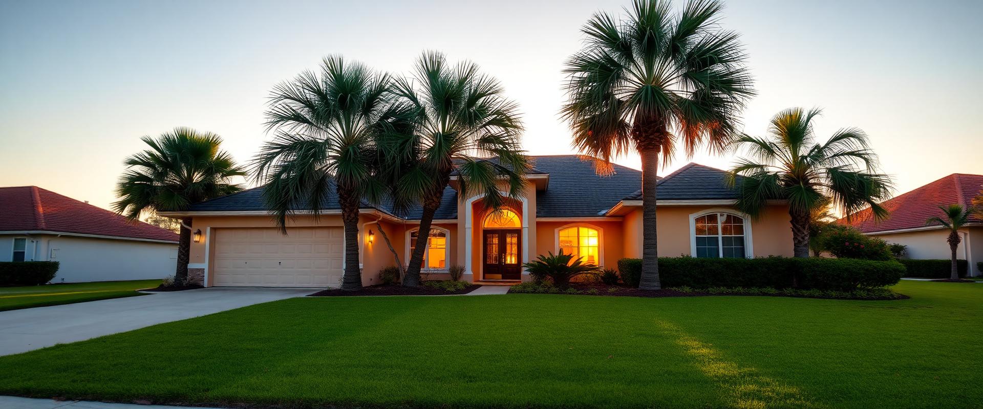 Florida home exterior at golden hour